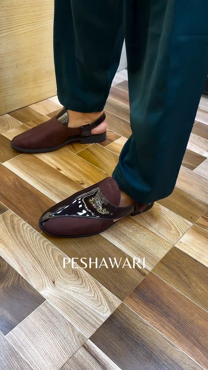 Burgundy leather slippers