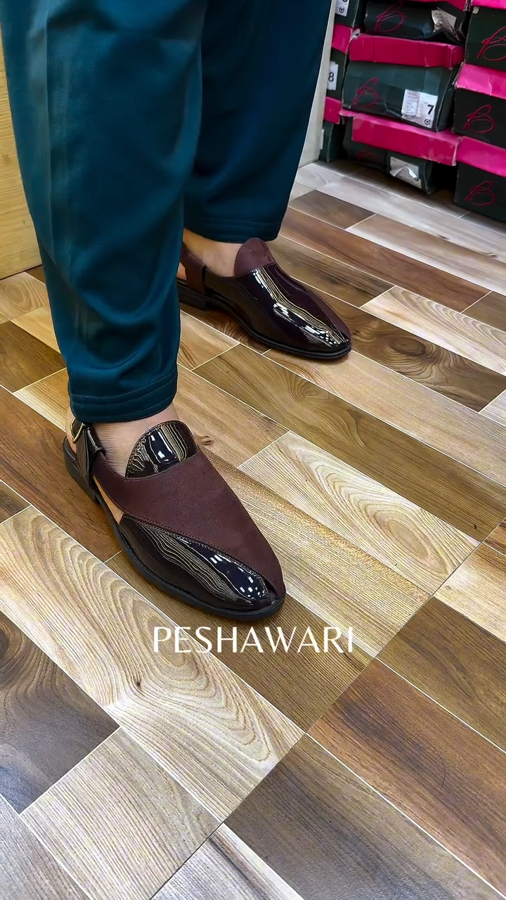 Burgundy leather slippers