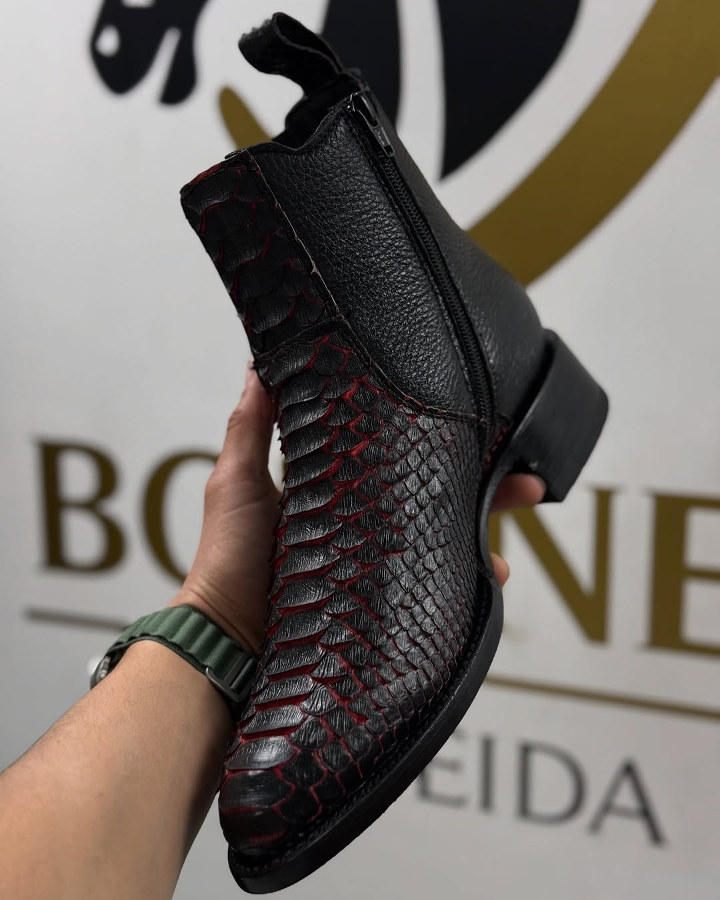 2025 Black Scale-Tread Cowboy Boots
