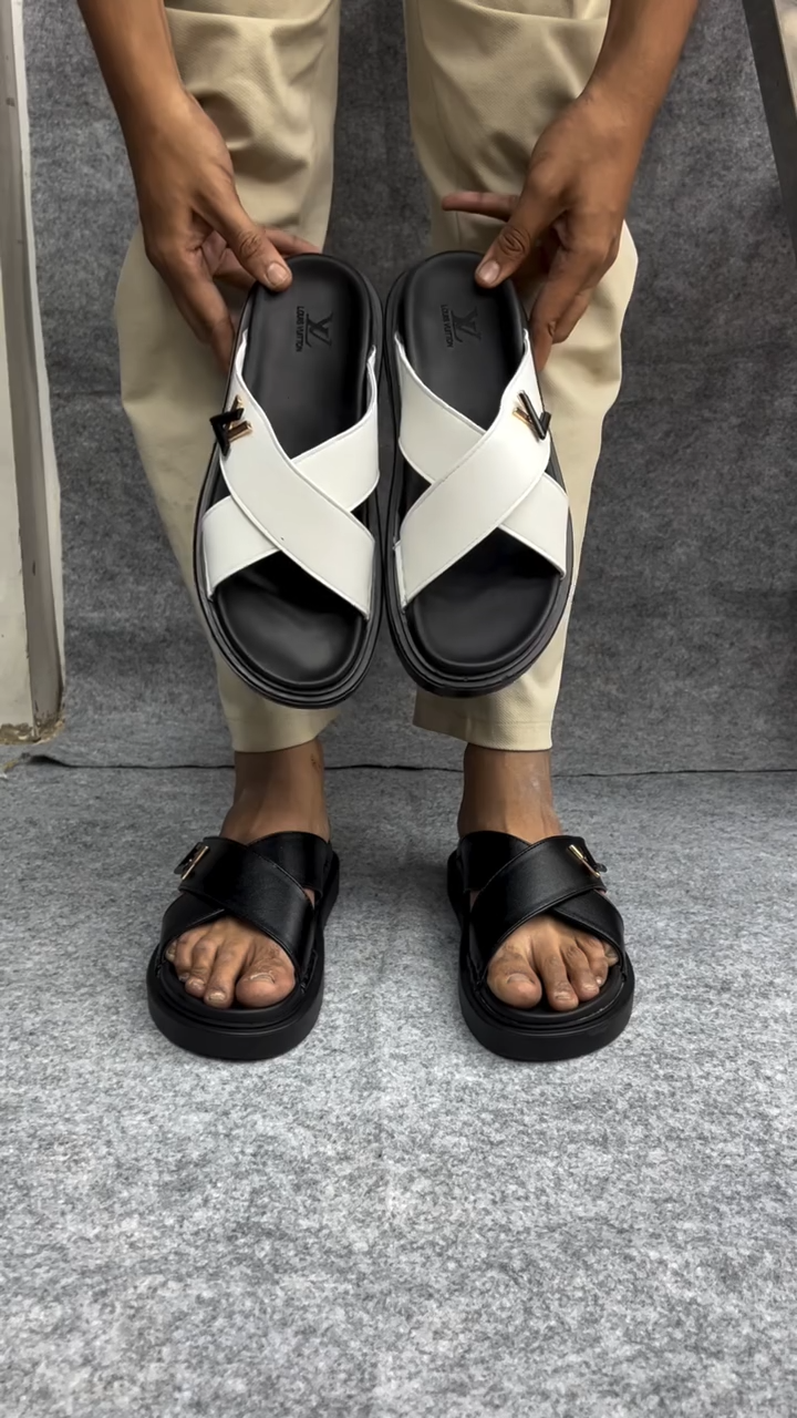 2025 Men's Genuine Leather Casual Slippers