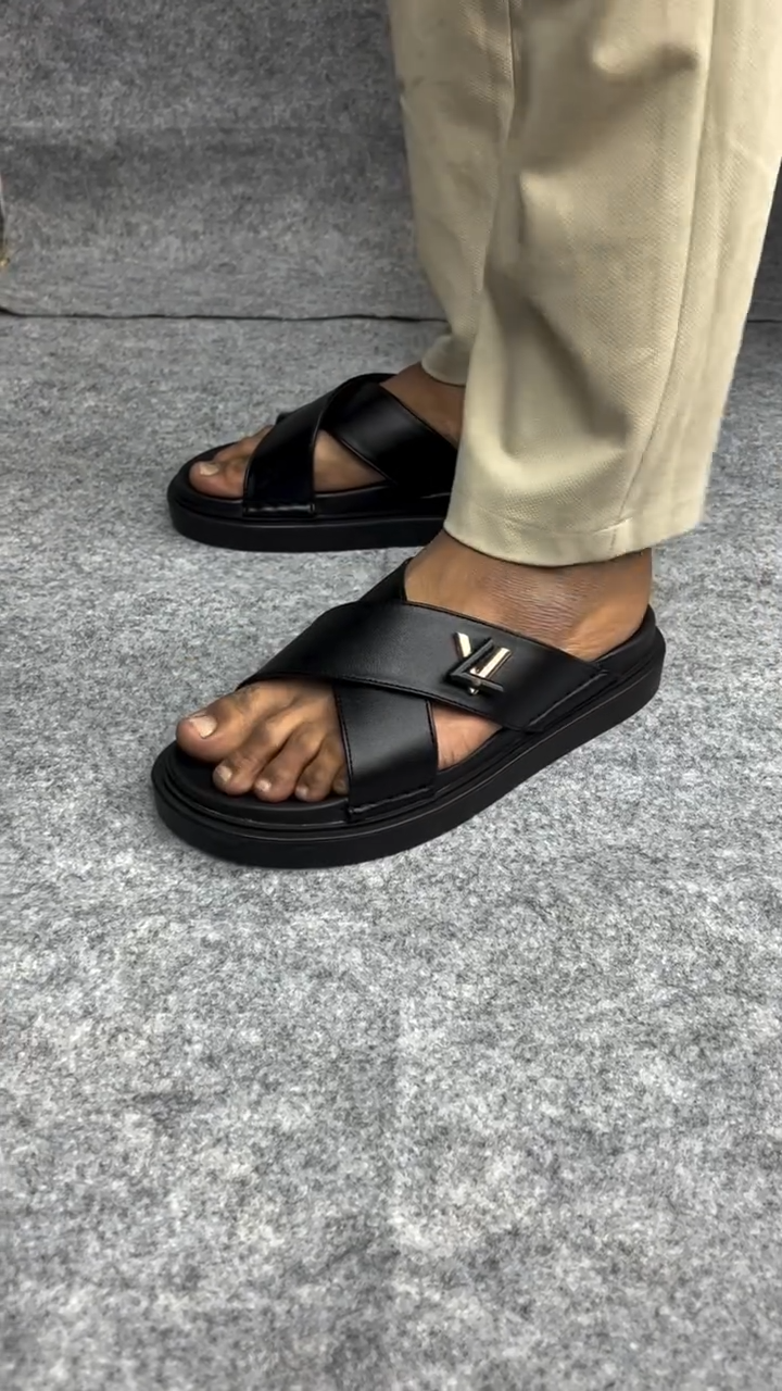 2025 Men's Genuine Leather Casual Slippers