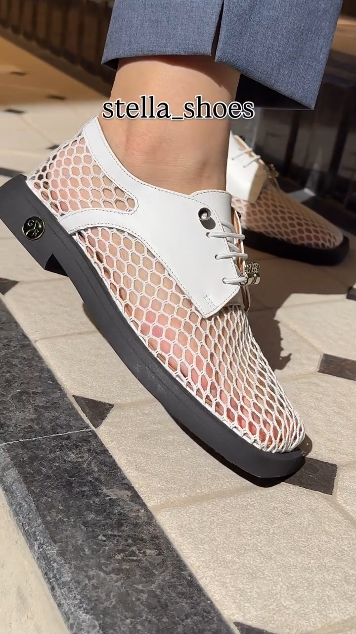 French square toe woven shoes