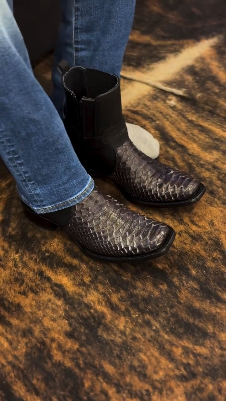 Eban Python Brushed Leather Boots