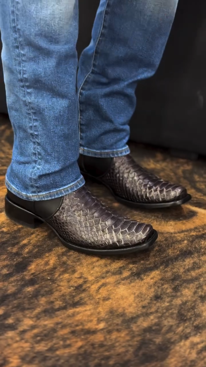 Eban Python Brushed Leather Boots
