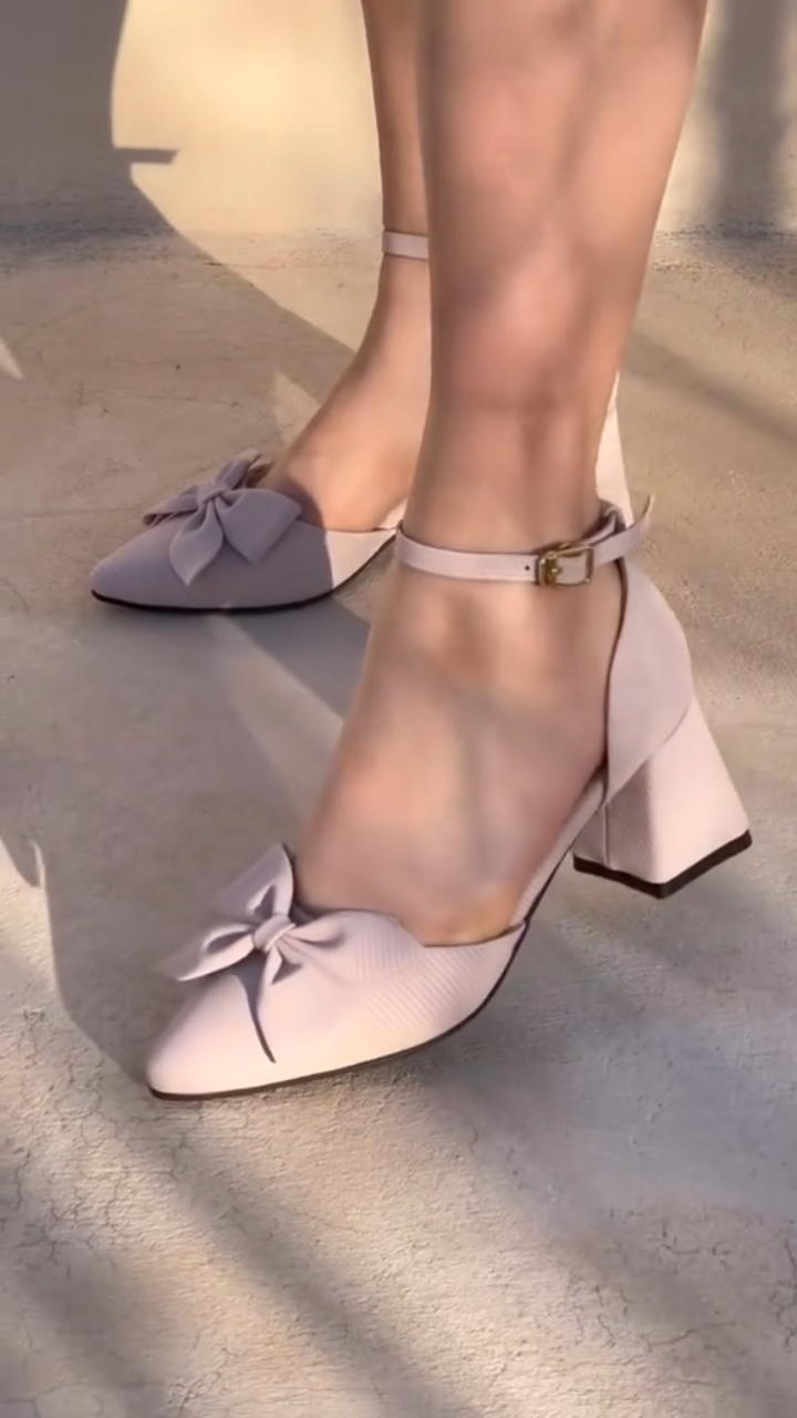 2025 Women's Bow Chunky Heel Sandals