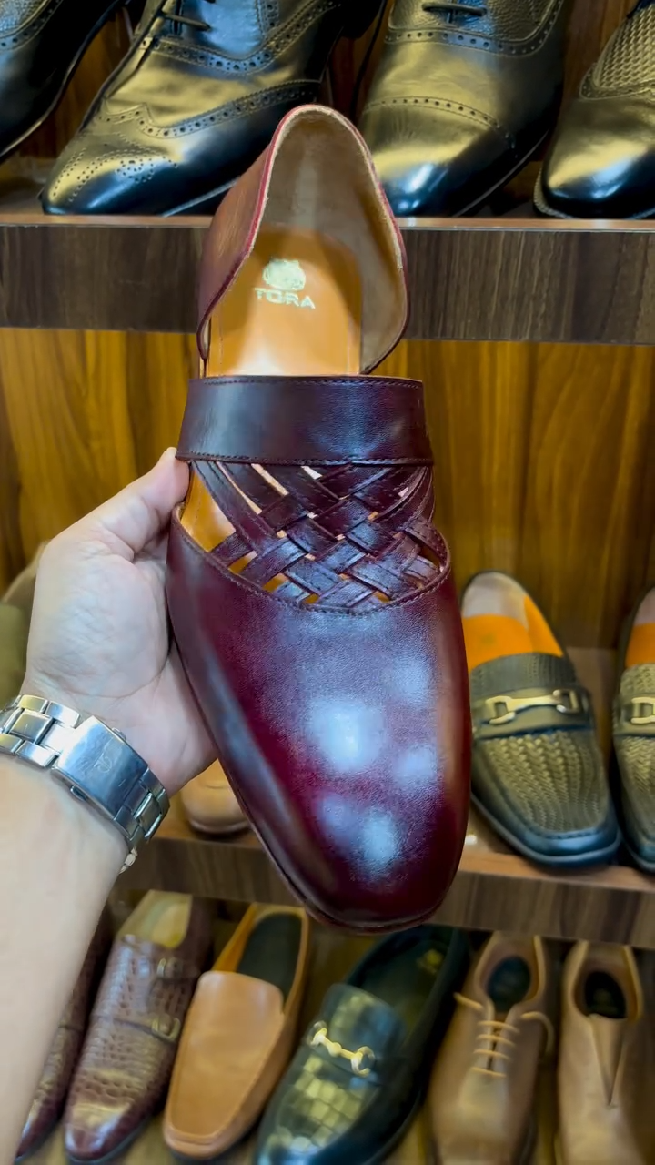 Tan Leather Caligae Peshawari Sandals