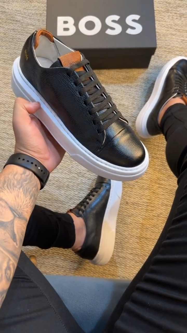 Santoni Leather Sneakers