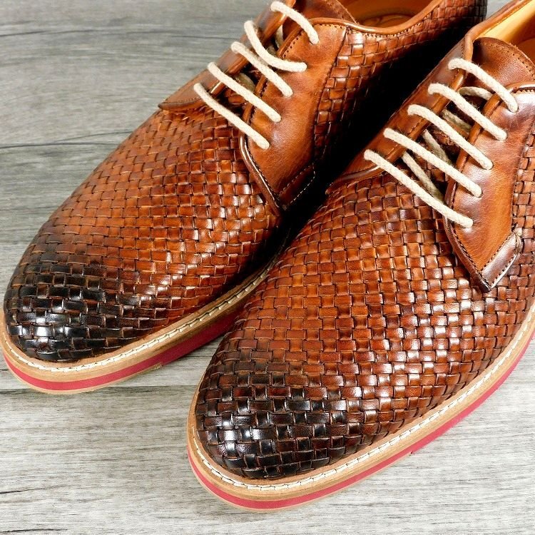 Italian-made woven business shoes