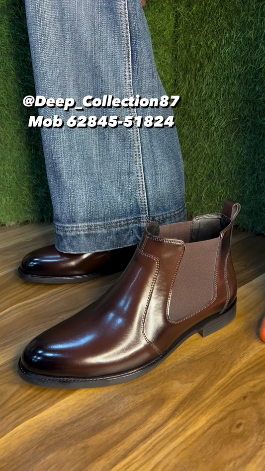 CS-03 Brown Cow Leather Chelsea Boot