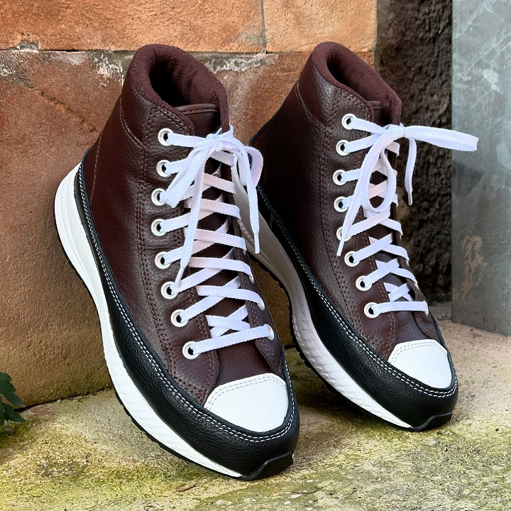 Dark Brown Leather High Top Sneaker