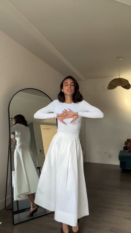 White tight skirt suit