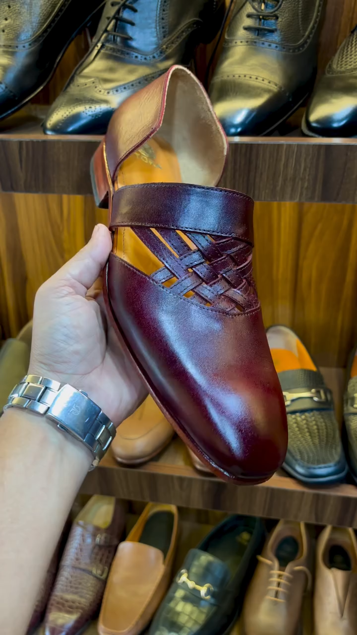 Tan Leather Caligae Peshawari Sandals