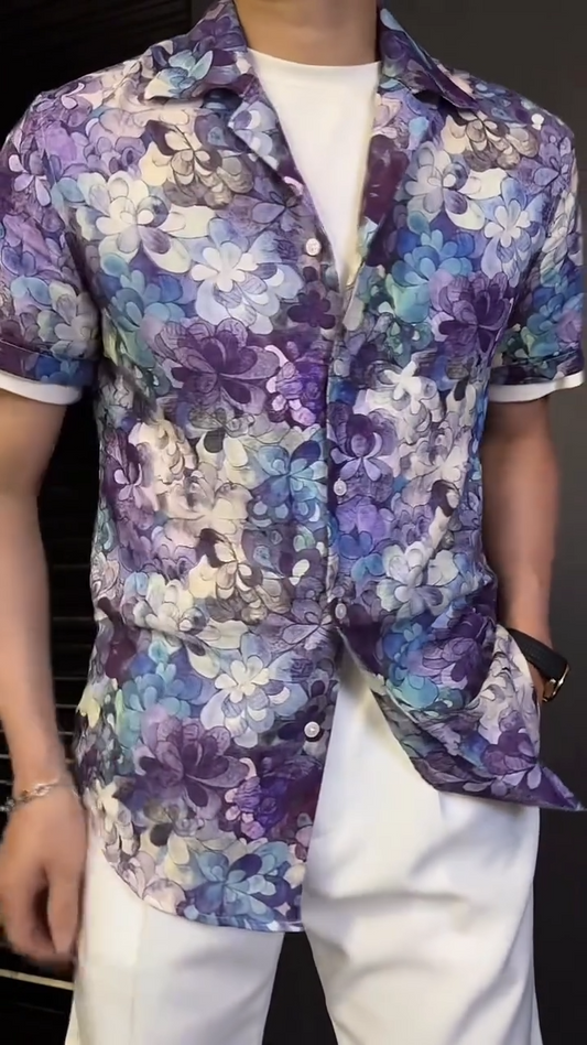 Men's Purple Short Sleeve Shirt