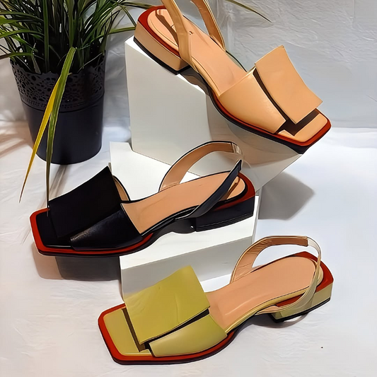 Women's Low Heel Leather Sandals