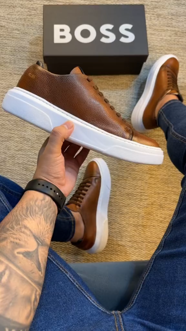 Santoni Leather Sneakers