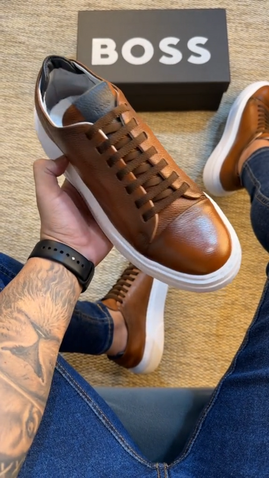 Santoni Leather Sneakers