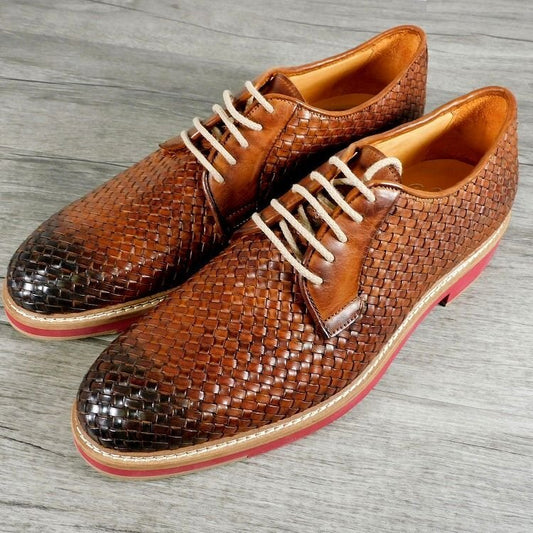 Italian-made woven business shoes
