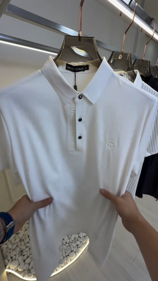 High-end silk-finished cotton stretch short-sleeved shirt