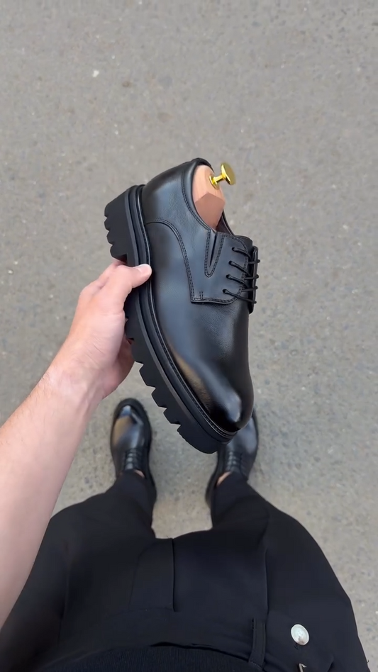 Italian Round Toe Casual Leather Shoes