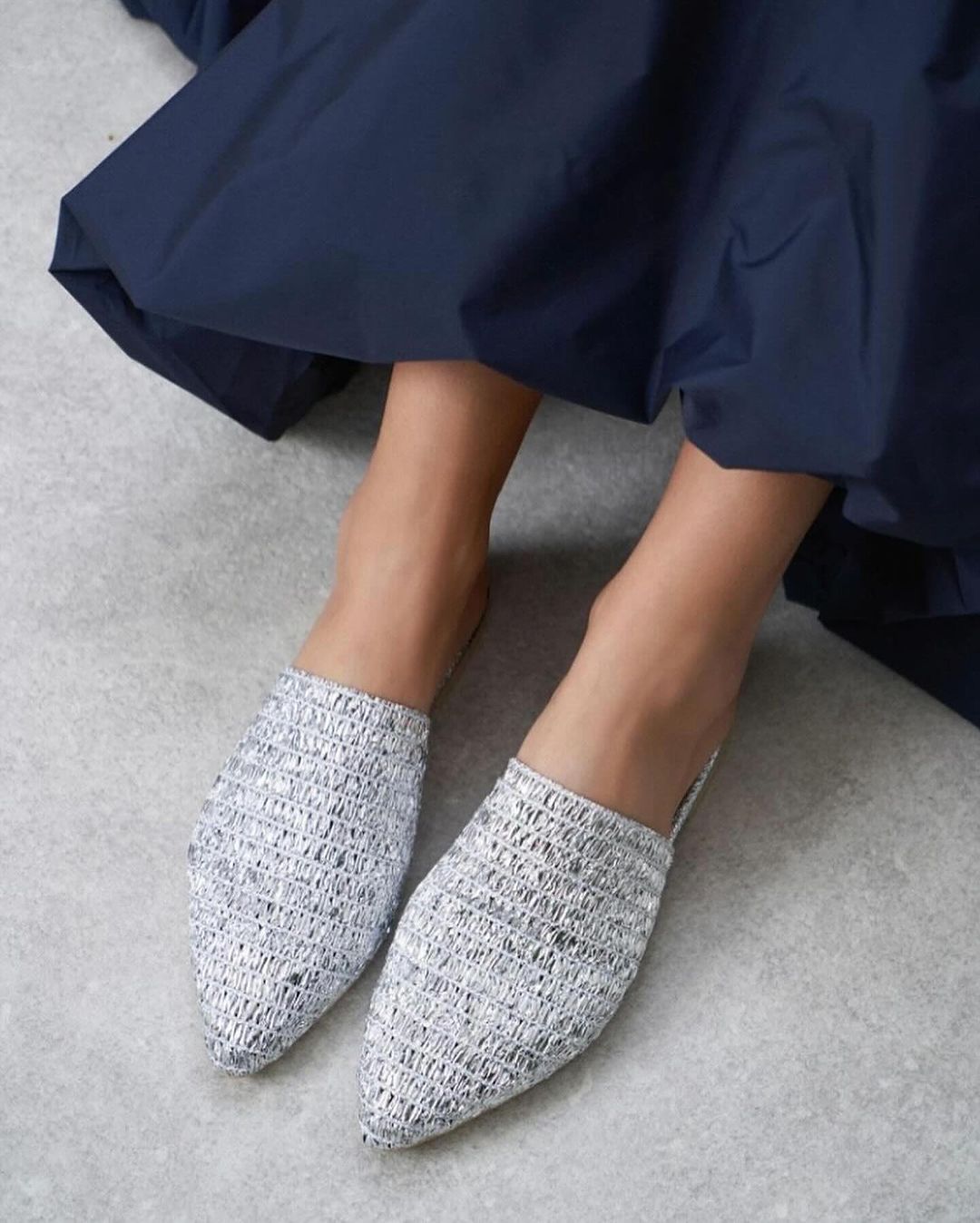 Knitted Low Heel Slippers