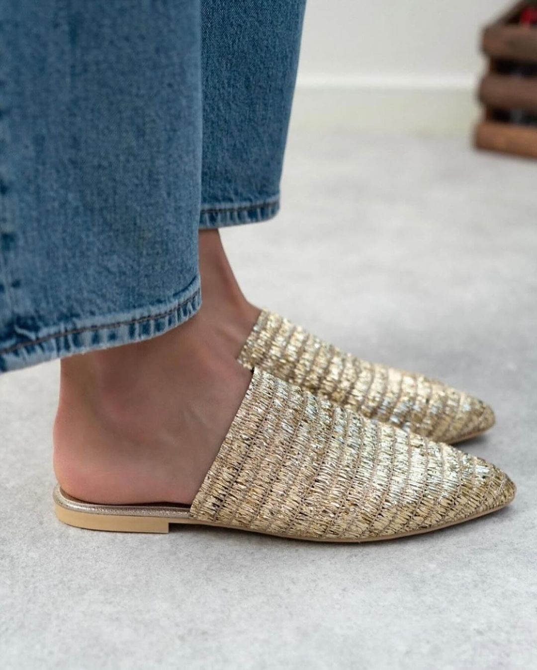 Knitted Low Heel Slippers