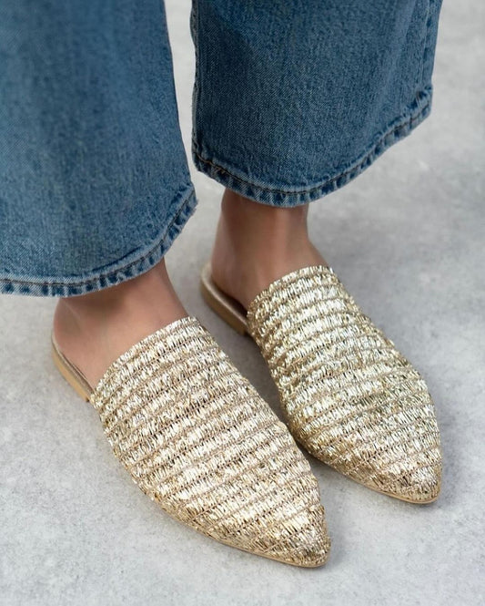 Knitted Low Heel Slippers