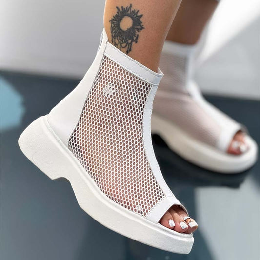 Breathable Flat Cutout Ankle Boots