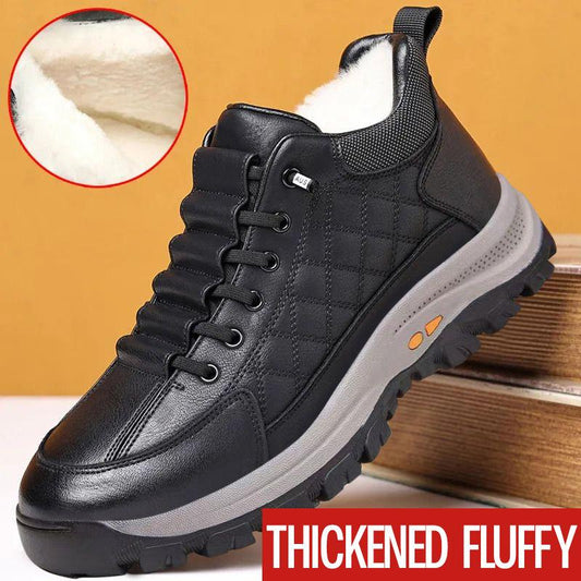 Men's Winter Leather Fleece Casual Ankle Boots