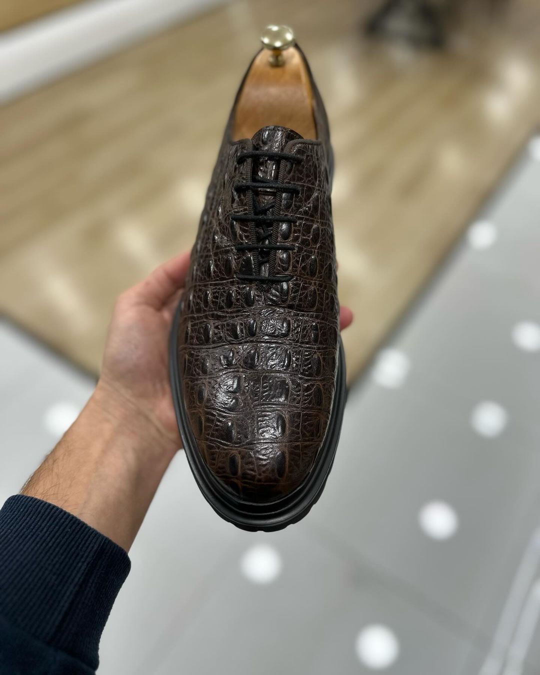 Italian Crocodile Print Business Shoes