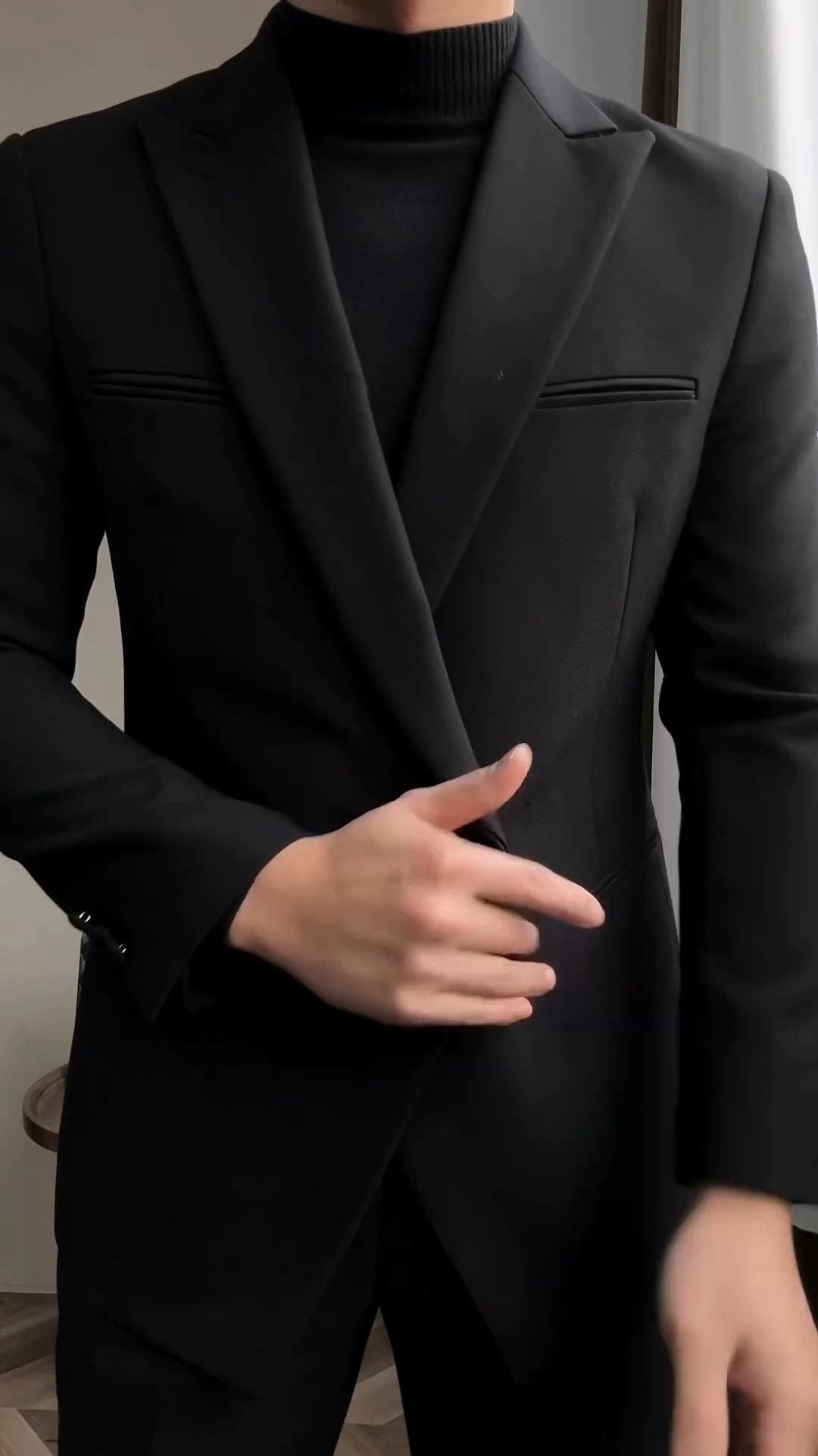 Invisible Buttoned Blazer