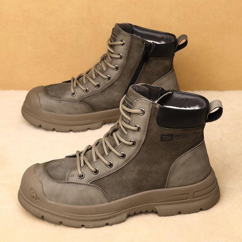 Wool Lining Trendy Mid-High Top Men's Shoes