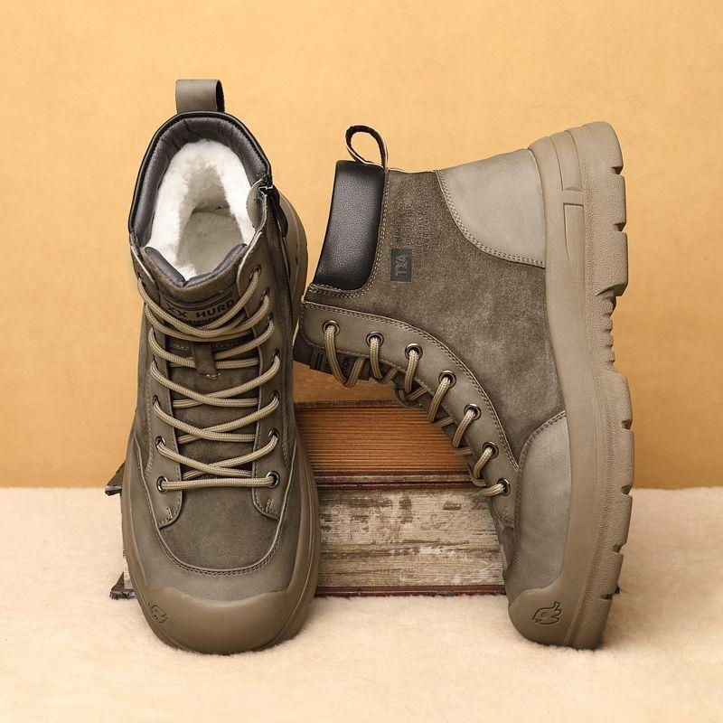 Wool Lining Trendy Mid-High Top Men's Shoes