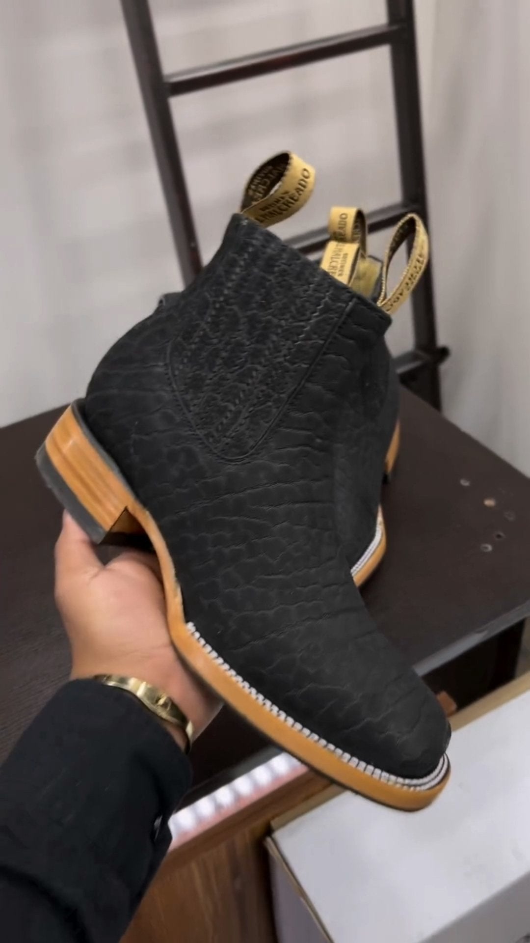 Black Crease Chelsea Boots