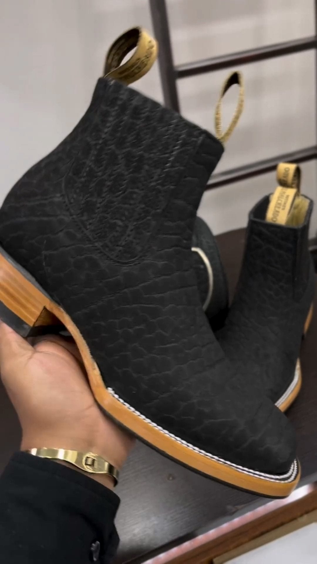 Black Crease Chelsea Boots