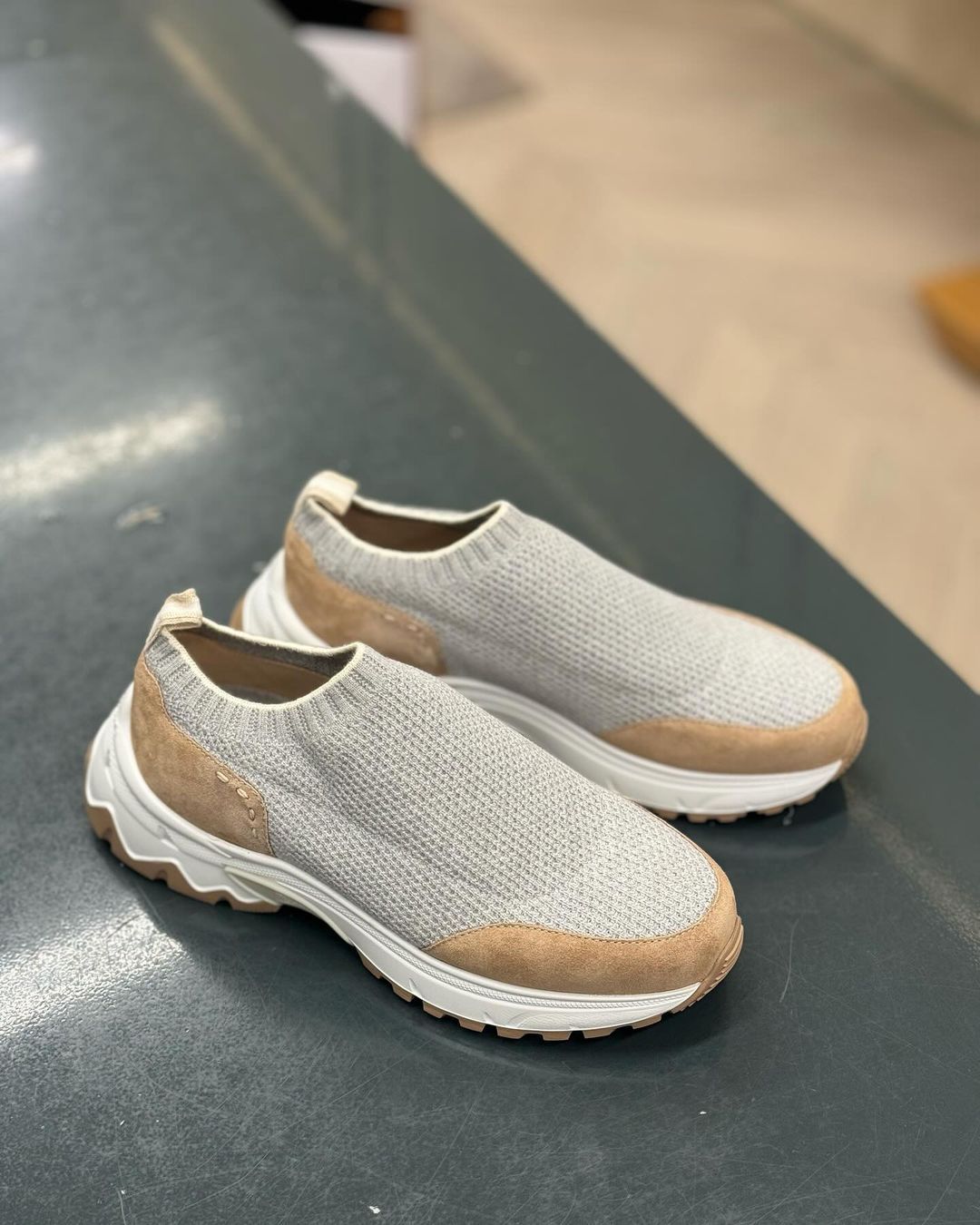 Women's Beige Sock Shoes