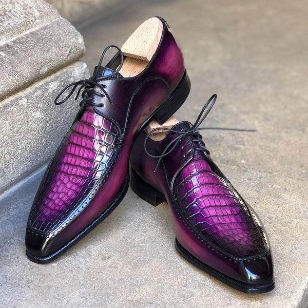 Purple Business Casual Leather Shoes