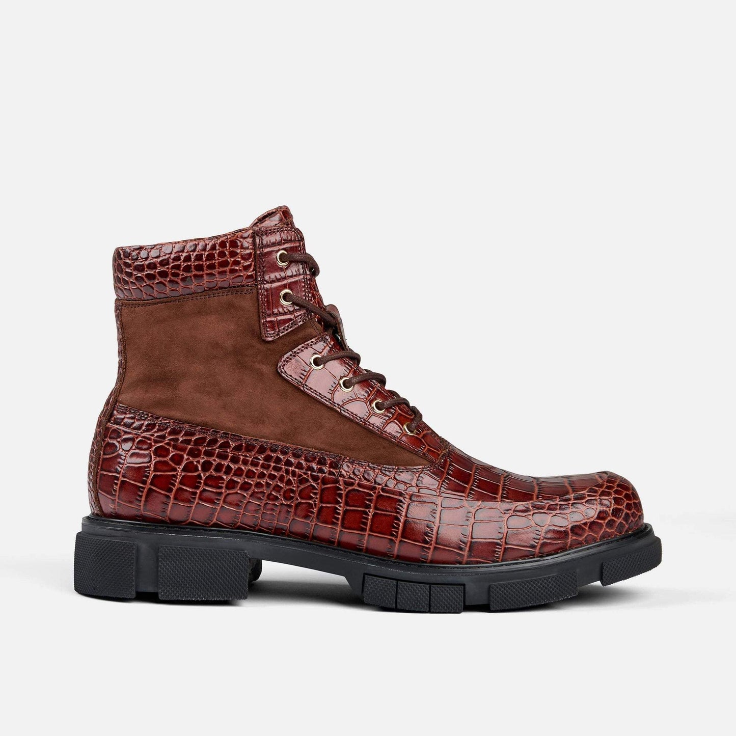 Otis Crocskin Leather Combat Boots