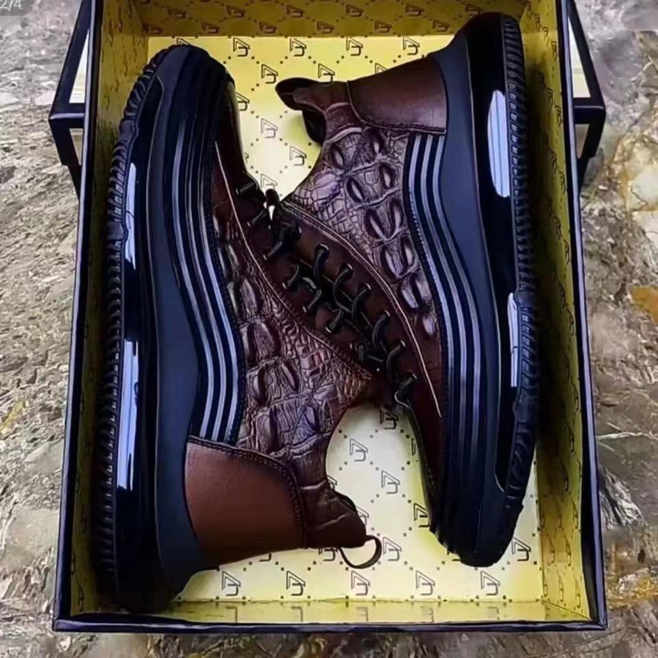 K9 Hundred Textured Crocodile Leather Sneakers