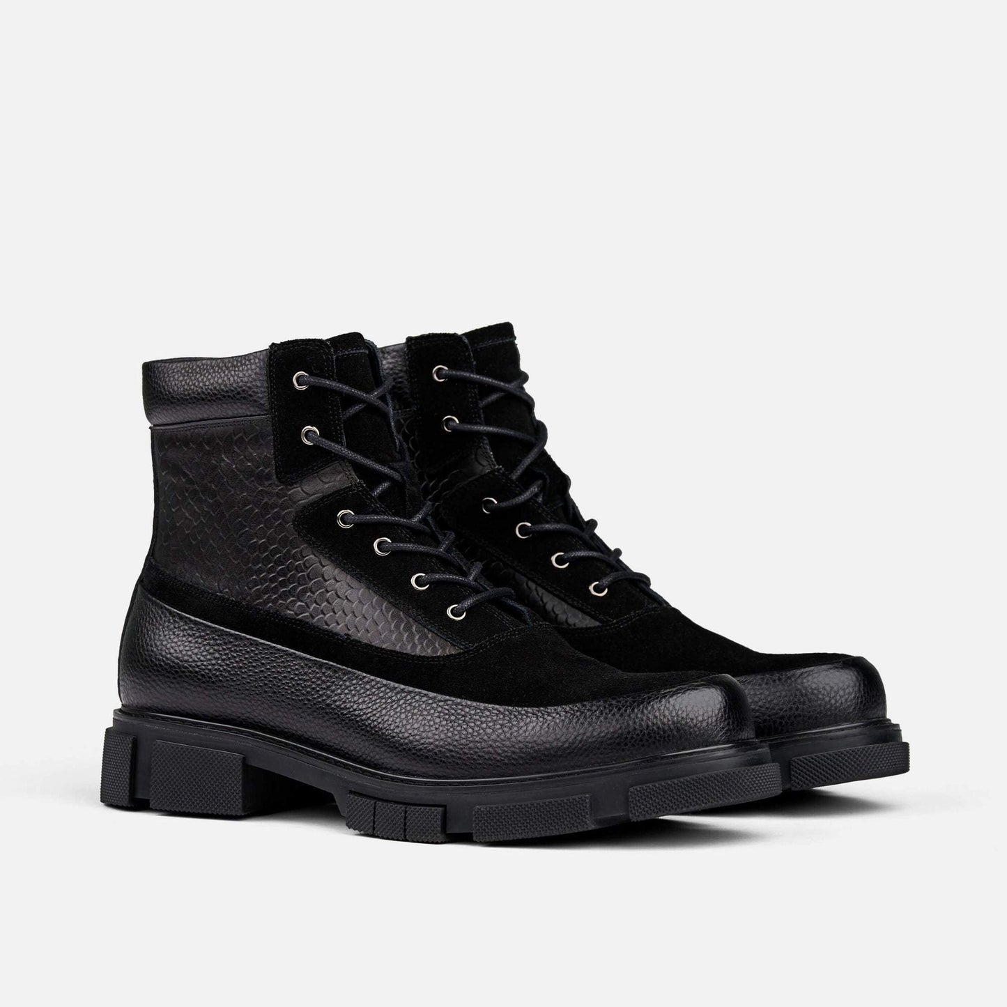 Otis Crocskin Leather Combat Boots