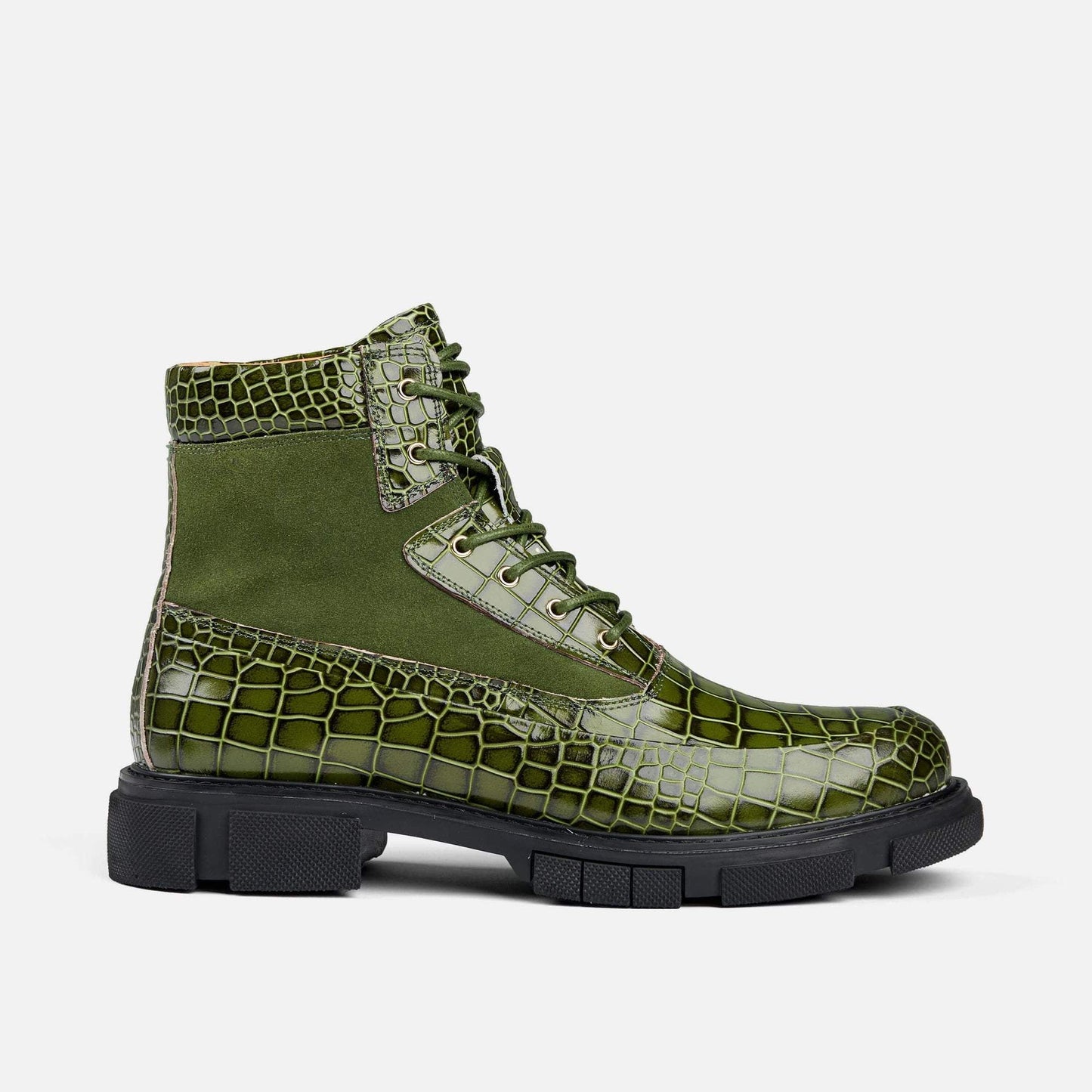 Otis Crocskin Leather Combat Boots