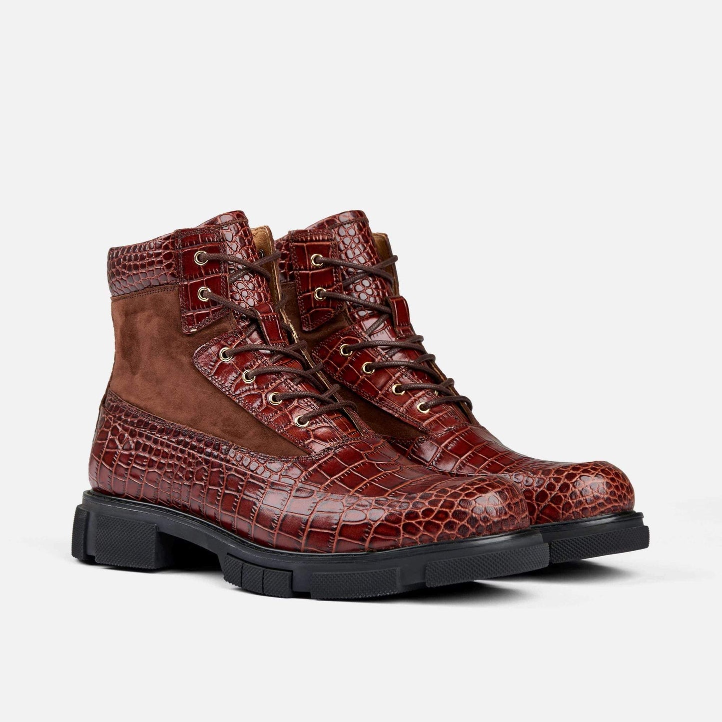 Otis Crocskin Leather Combat Boots