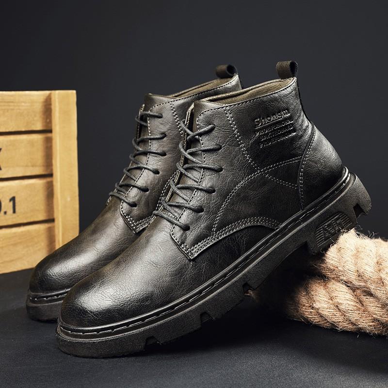 Winter Padded Work Leather Boots