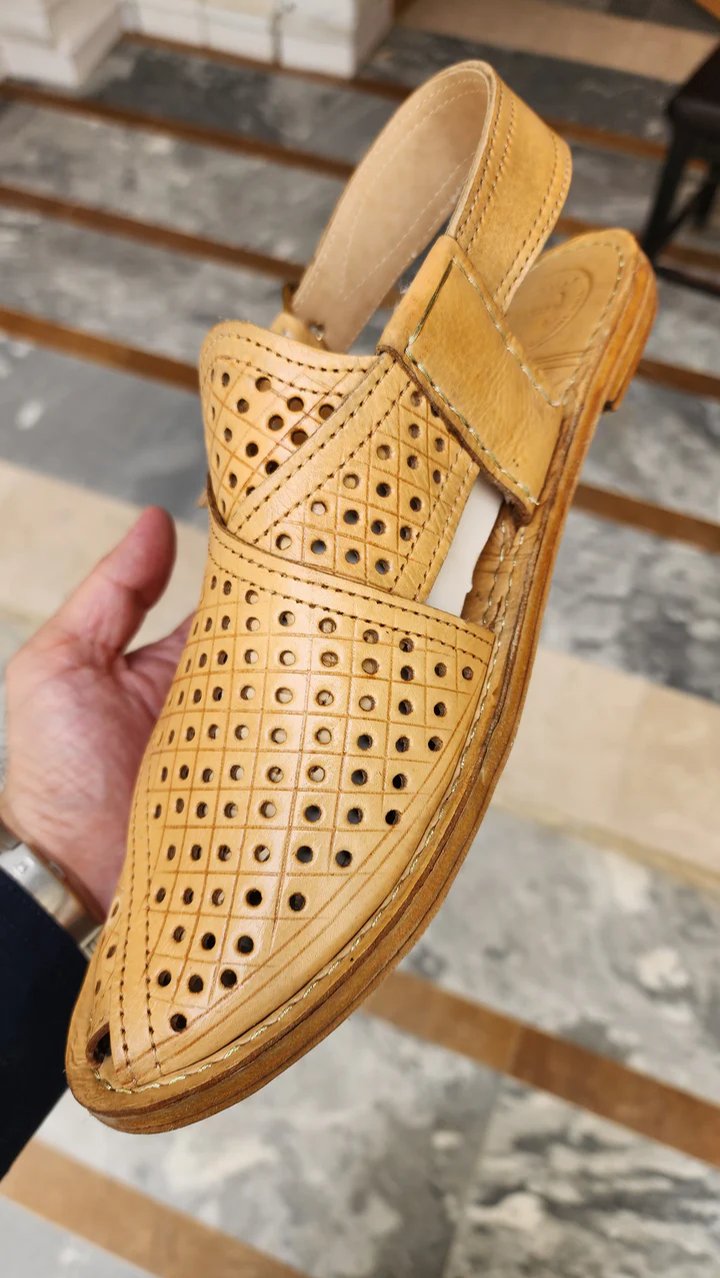 Perforated leather sandals