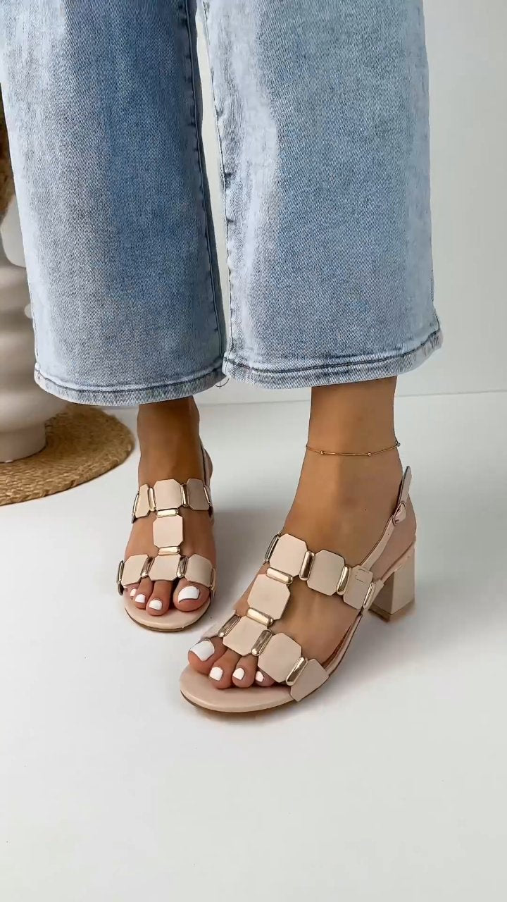 EXE' - Suede and patent sandal with studs