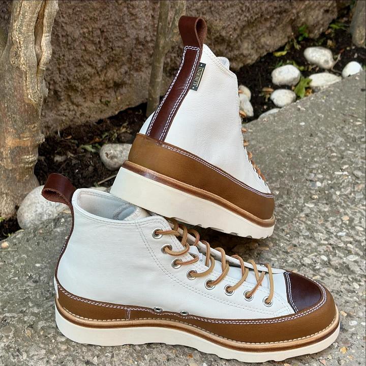 Original Design Cowhide Patchwork High Top Shoes