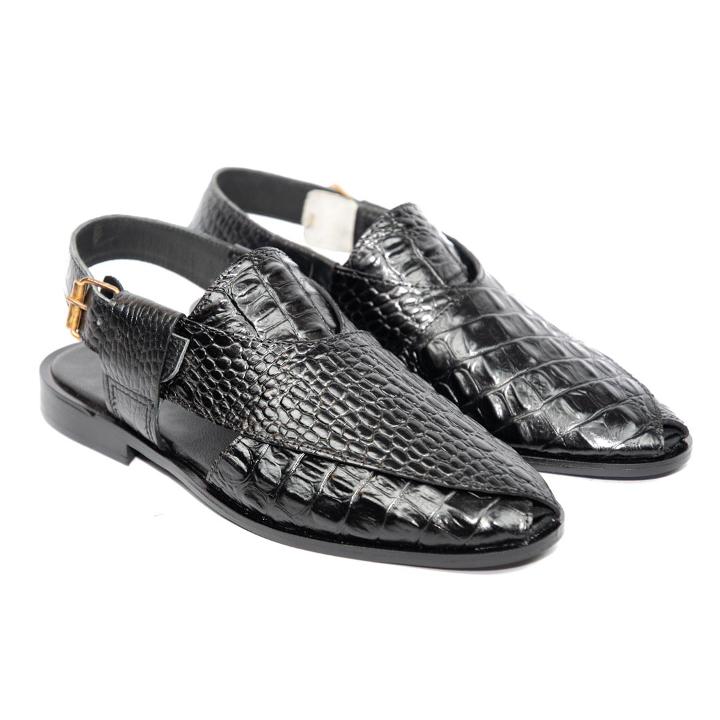 Black Alligator Peshawari – Leather Sole