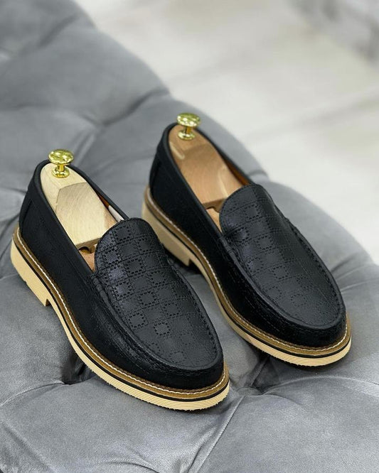 Summer Men's Black Breathable Loafers