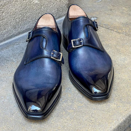 Bright Blue Light Patterned Loafers