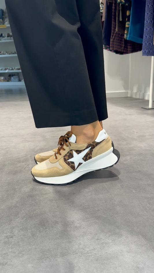 Suede Star Pattern Sneakers