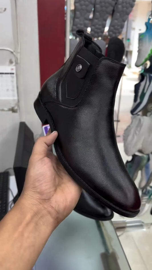 Men's Faux Leather Chelsea Boots